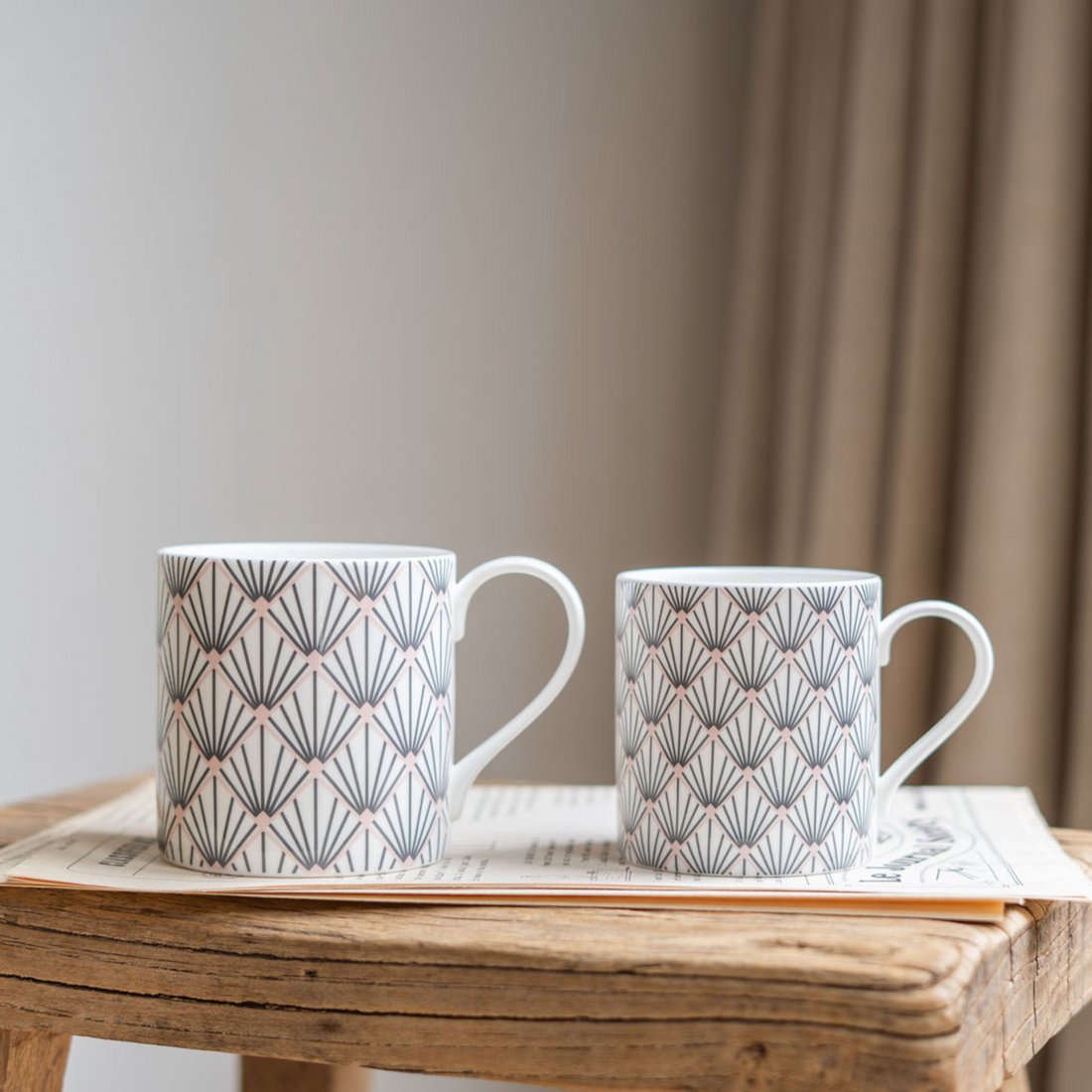 Petite Zighy Mug in Grey & Blush Pink