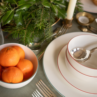 White Side Plate with Red Trim