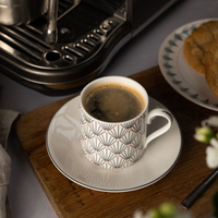 Zighy Espresso Cup & Saucer in Grey & Blush Pink