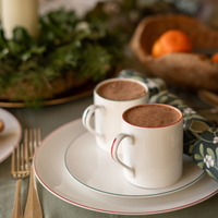 Petite White Mug with Red Trim