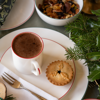 Petite White Mug with Red Trim