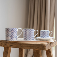 Petite Peacock Mug in Blue & Blush Pink