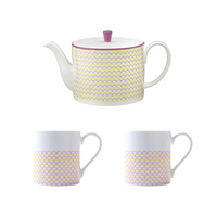 Ripple Grande Brew for Two Gift Set in Pink & Yellow