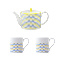 Ripple Grande Brew for Two Gift Set in Yellow & Blue