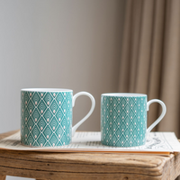 Petite Gatsby Mug in Teal & Blush Pink