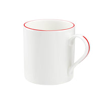 Petite White Mug with Red Trim