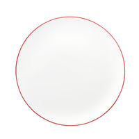 White Dinner Plate with Red Trim