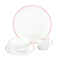 Petite White Mug with Red Trim