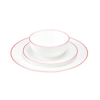 White Side Plate with Red Trim
