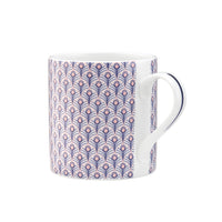 Petite Peacock Mug in Blue & Blush Pink