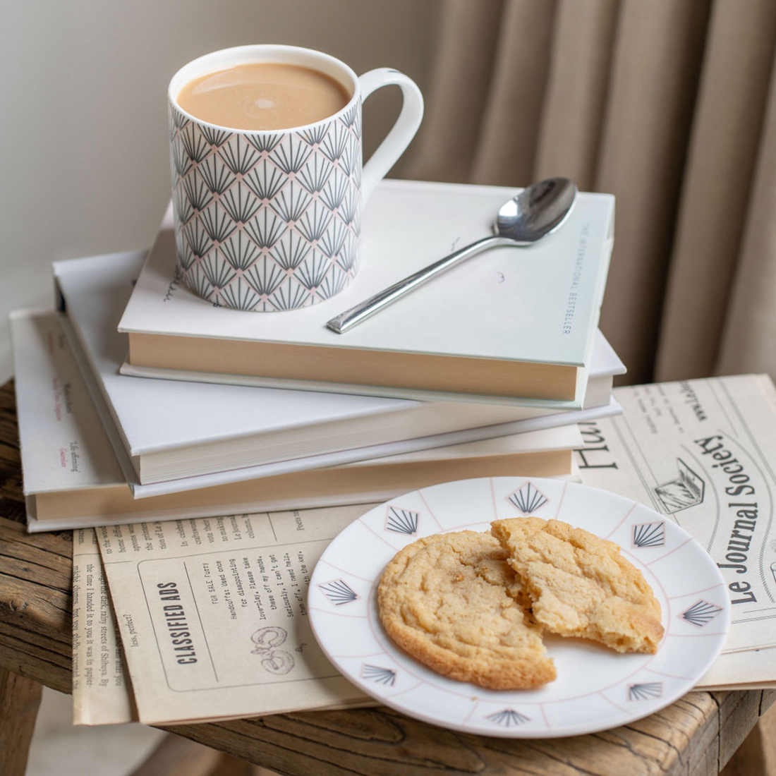 Petite Zighy Mug in Grey & Blush Pink