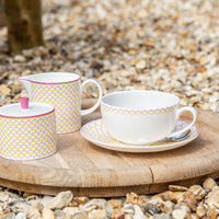 Ripple Sugar Bowl in Pink & Yellow