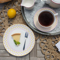 Ripple Teaplate in Pink & Yellow