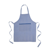 Gatsby Linen Apron in Blue & Blush Pink