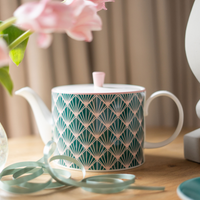 Zighy II Teapot in Teal & Blush Pink - 1L