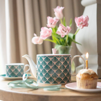 Zighy II Teapot in Teal & Blush Pink - 1L