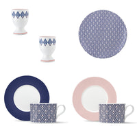 Gatsby Breakfast in Bed Gift Set in Blue & Blush Pink