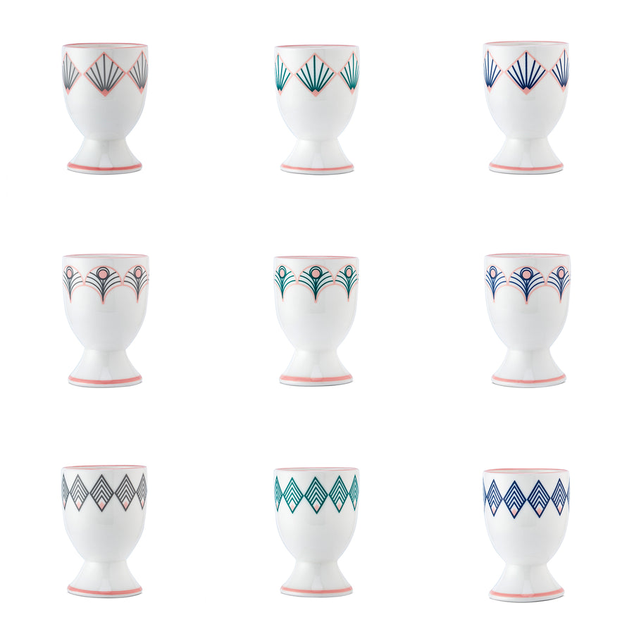 Zighy Egg Cup in Teal & Blush Pink