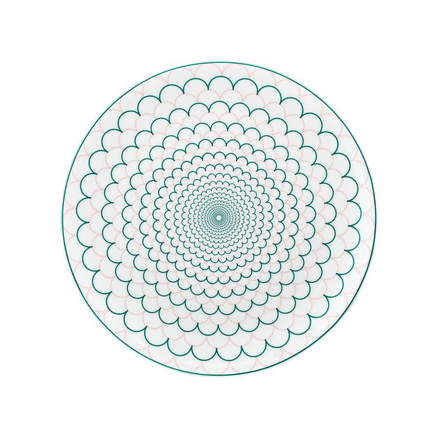 Ripple Teaplate in Teal and Blush