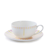 Burst Cup & Saucer in Pink & Yellow