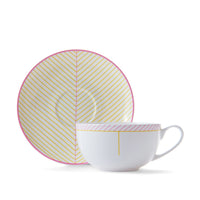 Ebb Cup & Saucer in Pink & Yellow