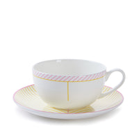 Ebb Cup & Saucer in Pink & Yellow