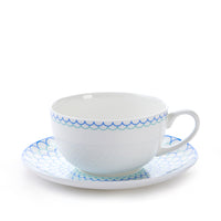Ripple Cup & Saucer in Blue & Turquoise