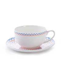 Ripple Cup & Saucer in Red & Blue