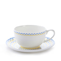 Ripple Cup & Saucer in Yellow & Blue