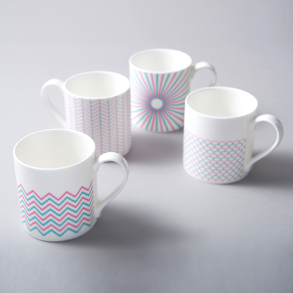 Wave Mug in Pink & Turquoise