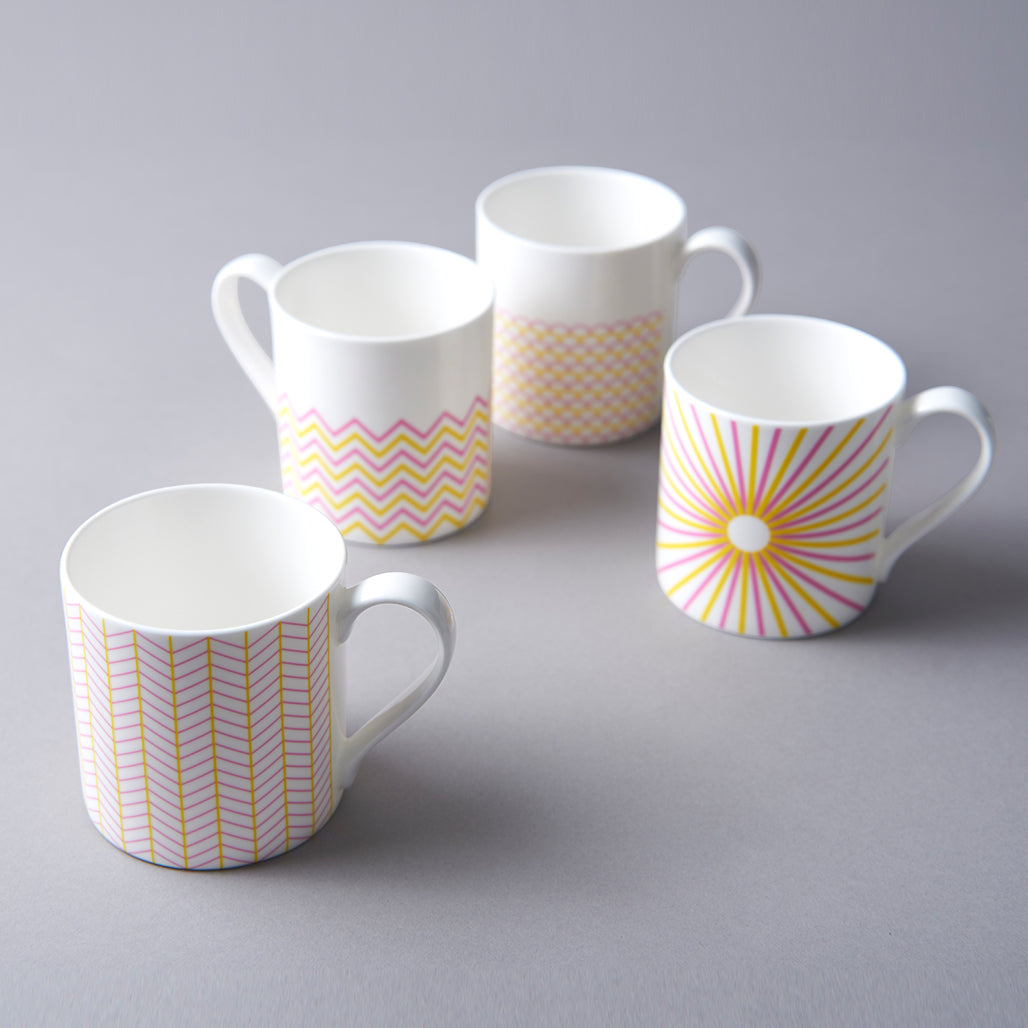 Wave Mug in Pink & Yellow