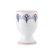 Peacock Egg Cup in Blue & Blush Pink