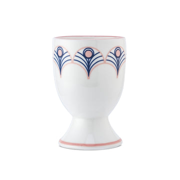Peacock Egg Cup in Blue & Blush Pink