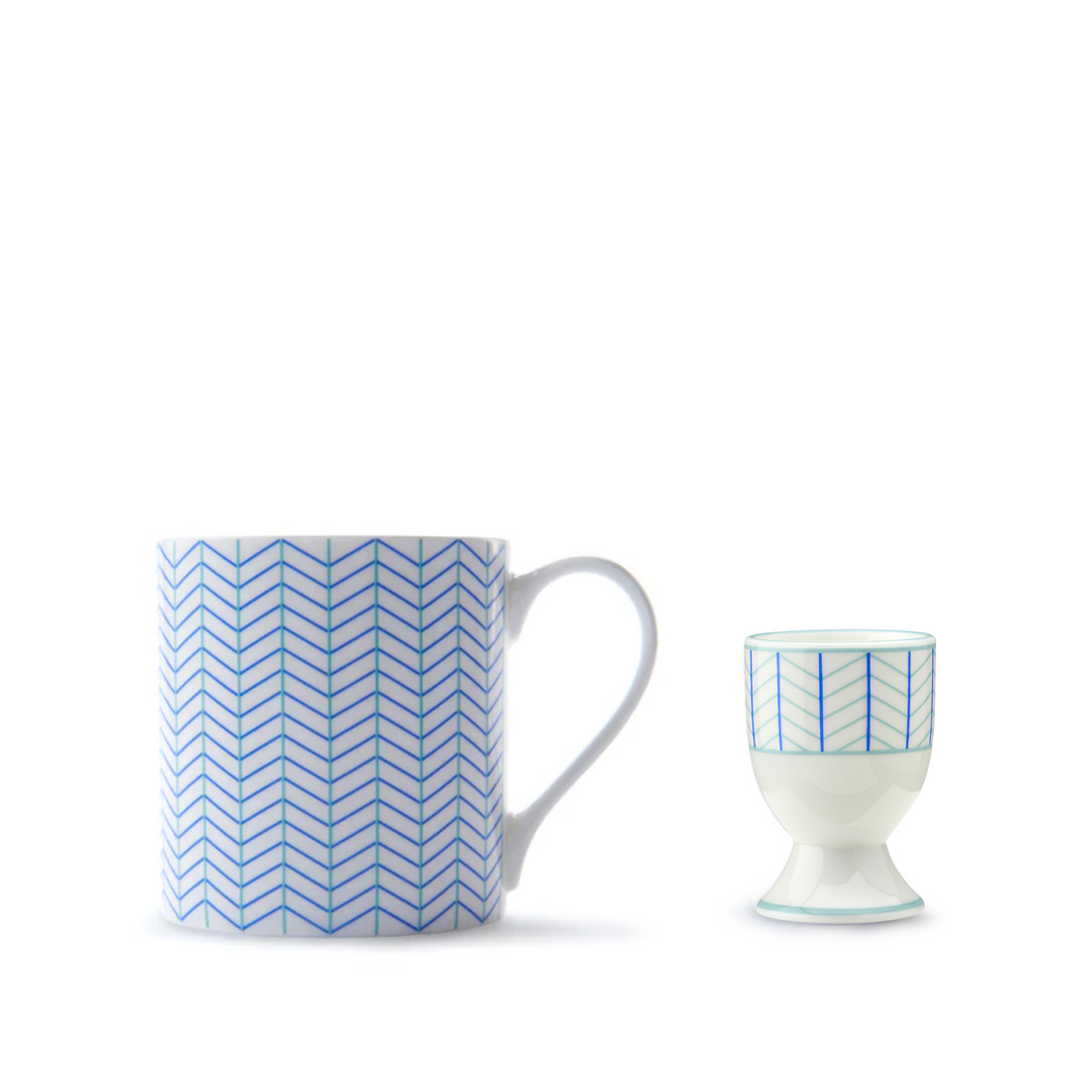 Ebb Mug & Egg Cup Gift Set in Blue & Turquoise