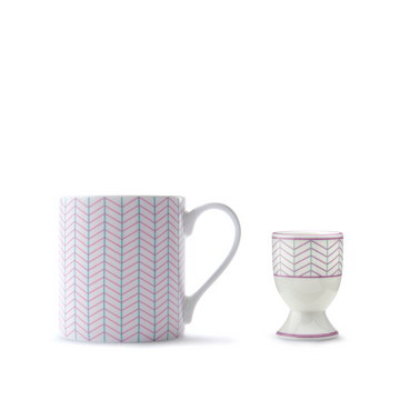 Ebb Mug & Egg Cup Gift Set in Pink & Turquoise