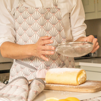 Zighy Linen Apron in Grey & Blush Pink