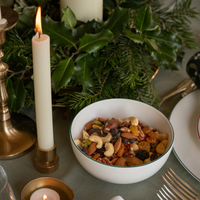 White 14cm Small Bowl with Teal Trim