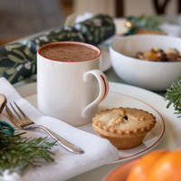 White 14cm Small Bowl with Teal Trim