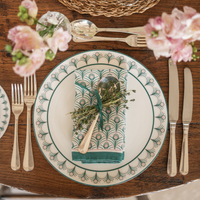 Peacock Linen Napkin Set in Teal & Blush Pink