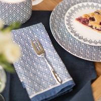 Gatsby Linen Napkin Set in Blue & Blush Pink