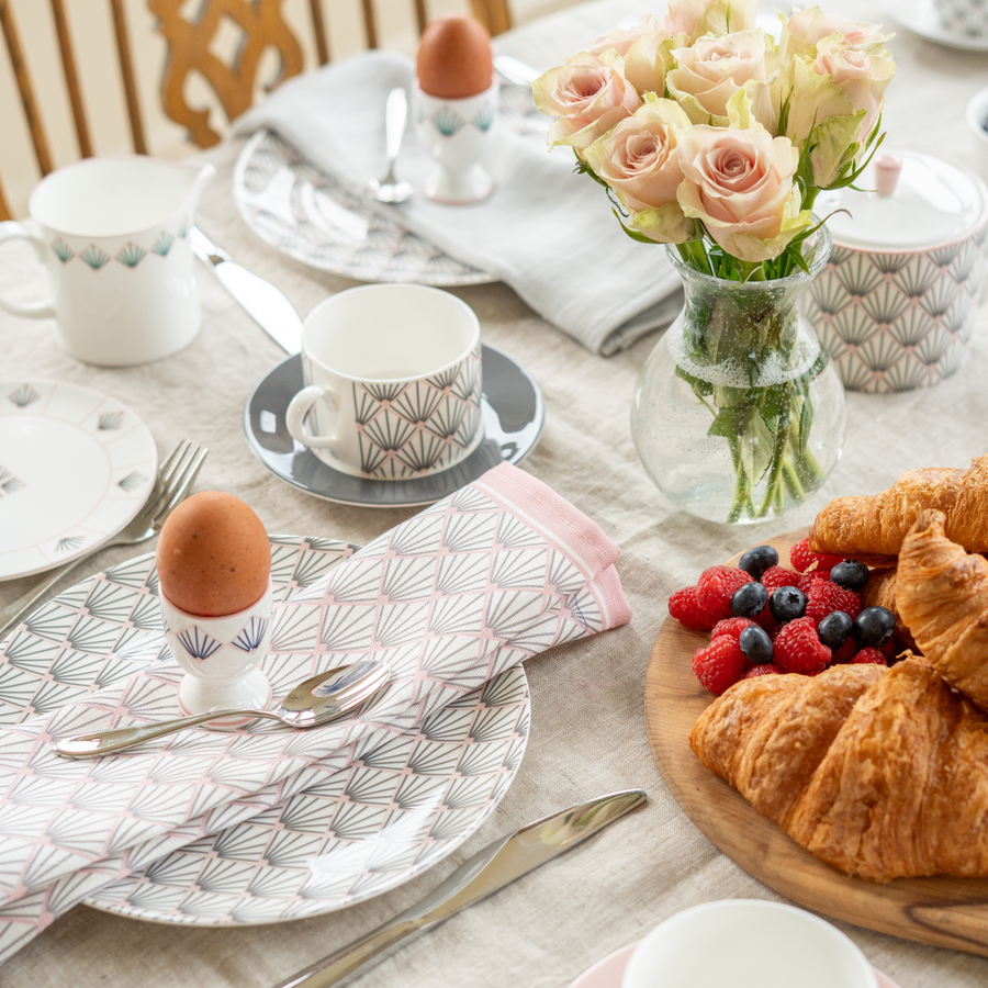 Zighy Linen Napkin Set in Grey & Blush Pink