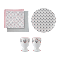 Zighy Linen Napkins, Egg Cups & Teaplate Gift Set