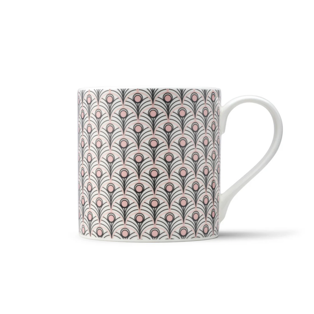 Peacock Mug & Egg Cup Gift Set in Grey & Blush Pink