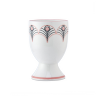 Peacock Mug & Egg Cup Gift Set in Grey & Blush Pink