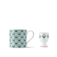 Zighy Mug & Egg Cup Gift Set in Teal & Blush Pink