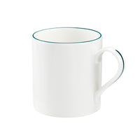 Petite White Mug with Teal Trim