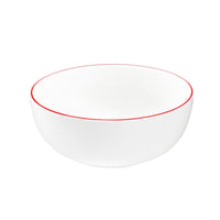 White 14cm Small Bowl with Red Trim