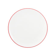 White Side Plate with Red Trim