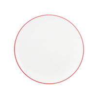 White Side Plate with Red Trim