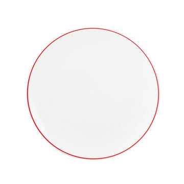 White Side Plate with Red Trim